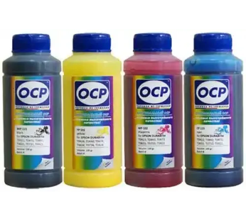 Чернила для Epson (OCP) комплектами, Комплект чернил OCP для Epson Dura Brite x 4 (BKP/CP 115, MP/YP 102)