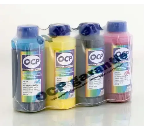 Чернила для Epson (OCP) комплектами, Комплект чернил OCP для Epson Dura Brite x 4 RC STABLE (BKP 110, CP 115, MP/YP 102)